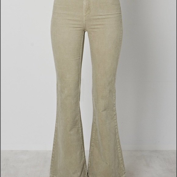 Rolla’s Eastcoast Flare Corduroy Pants Seagrass Mint Size 24 NWT High Rise - Picture 6 of 10